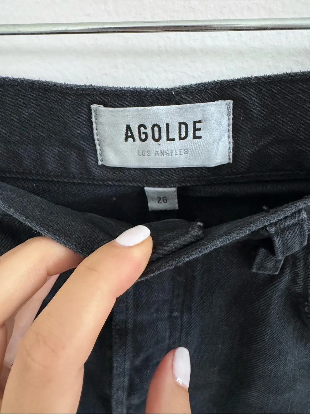 AGOLDE Black Denim Shorts